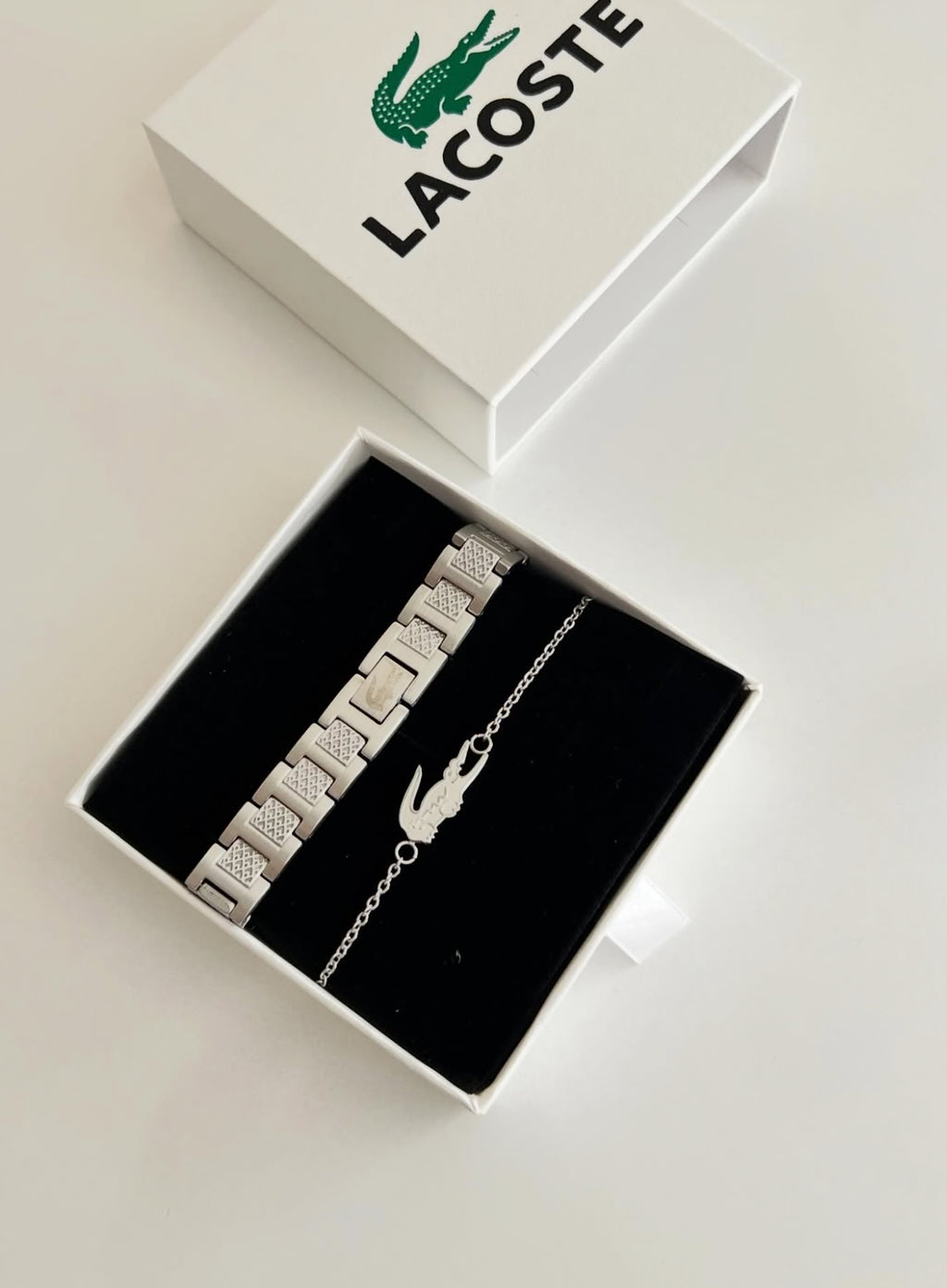 Duo LaCoste Couple - Bracelets Acier Inoxydable | طقم أساور ثنائي