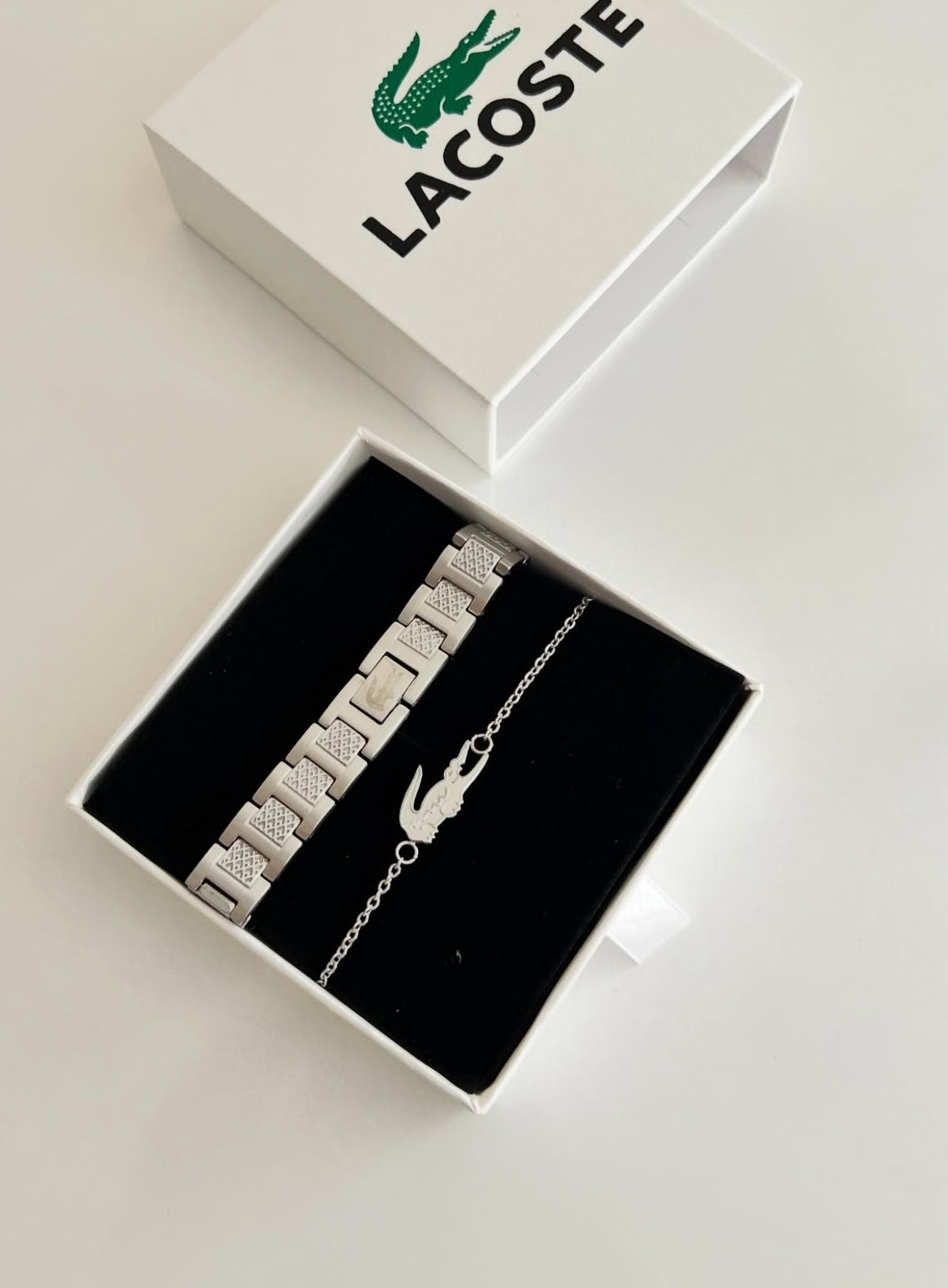 Duo LaCoste Couple - Bracelets Acier Inoxydable | طقم أساور ثنائي