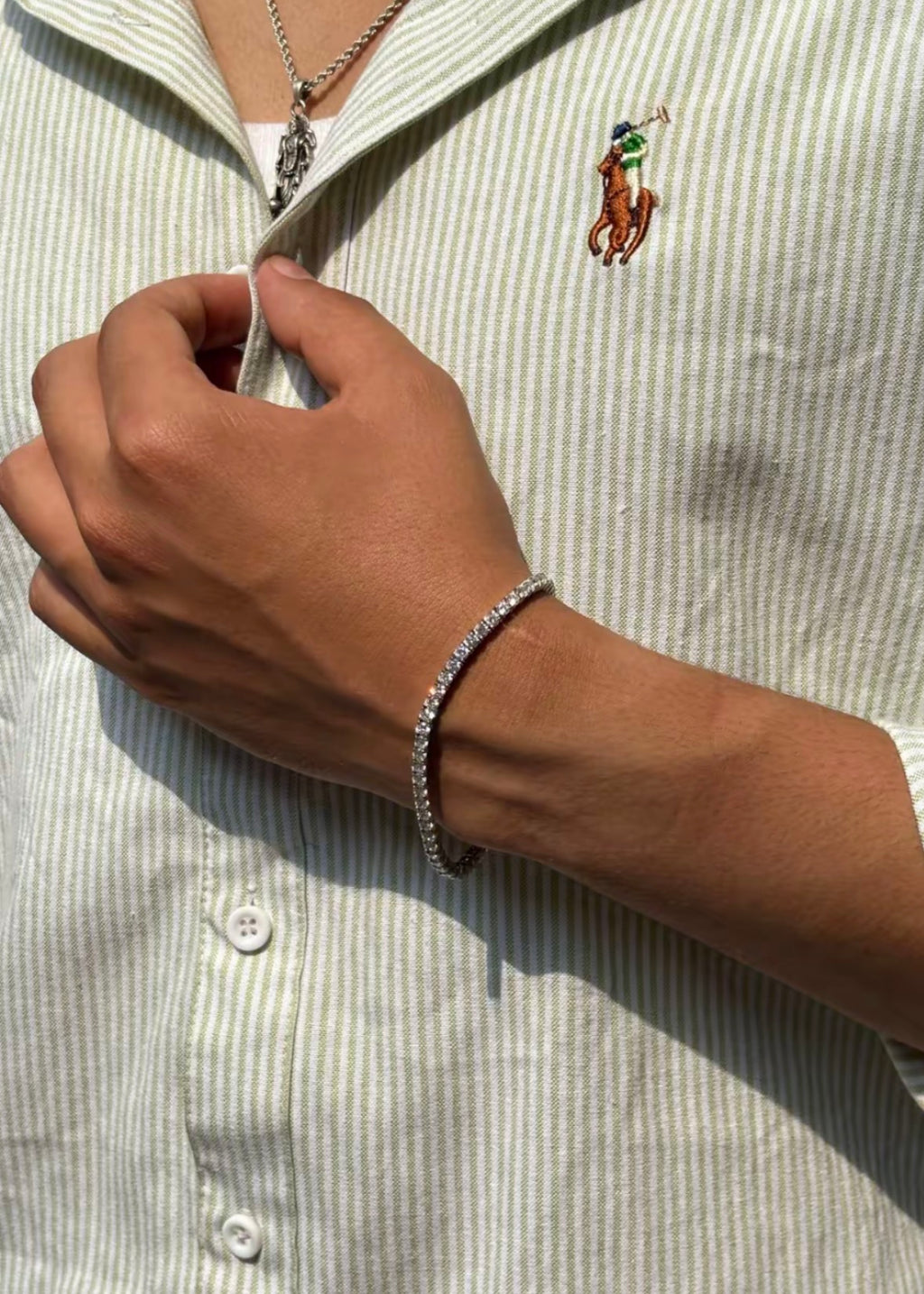 Bracelet + Chain Tennis Acier Inoxydable - Garantie