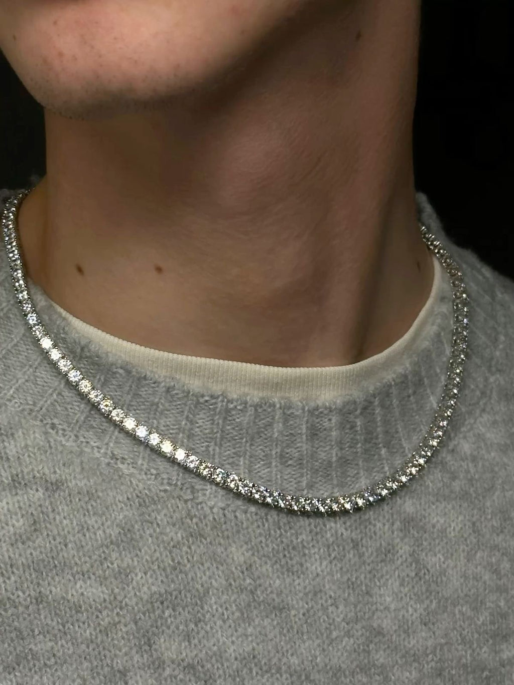 Bracelet + Chain Tennis Acier Inoxydable - Garantie