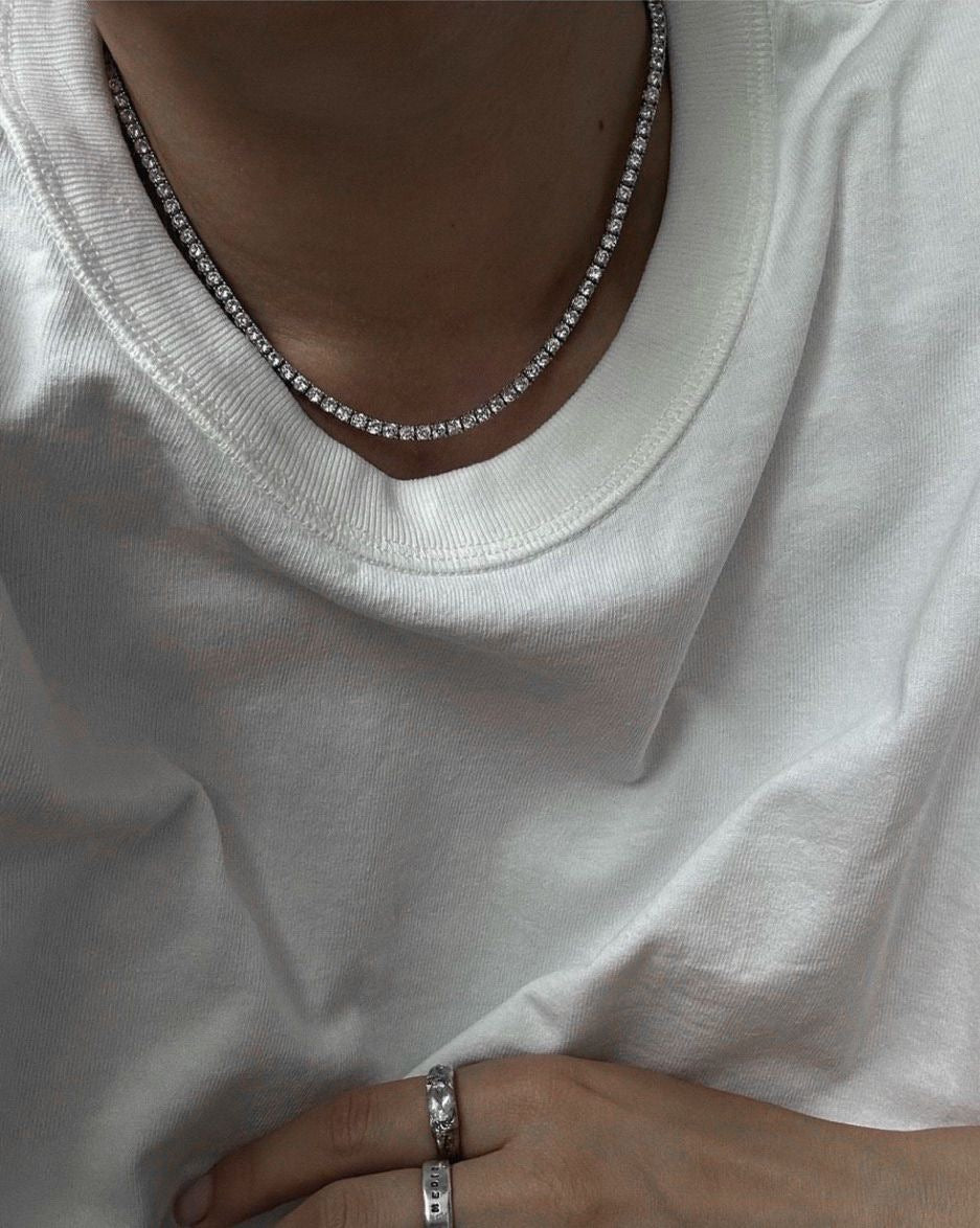 Bracelet + Chain Tennis Acier Inoxydable - Garantie