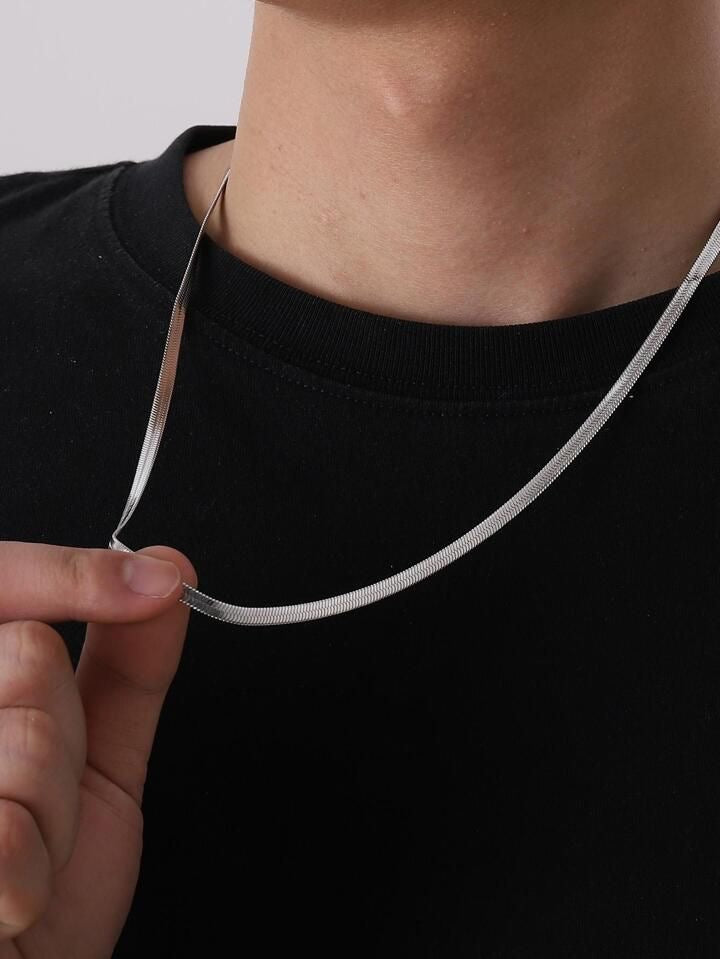 Collier Serpent argenté en acier inoxydable
