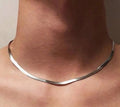 Collier Serpent argenté en acier inoxydable