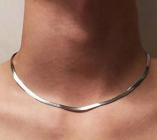 Collier Serpent argenté en acier inoxydable